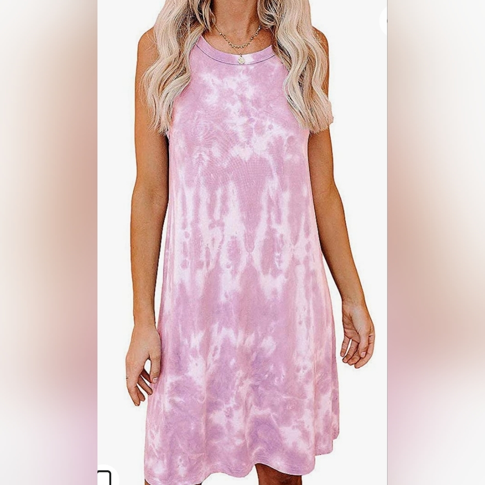 Pink Tye Dye Tunic Dress Coverup